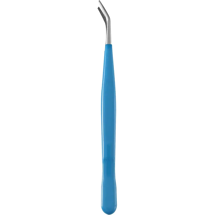 bastelpinzette 15,5 cm aus Edelstahl blau/silber
