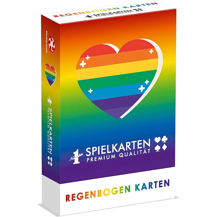 Winning Moves No1 Spielkarten Rainbow, Kartenspiel, Skatspiel, Spiel Karten, Französisches Blatt, 47384