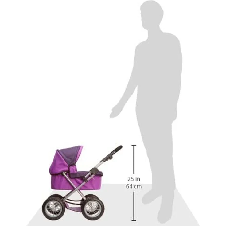 Bayer Design 1301200 Puppenwagen Trendy, höhenverstellbar, zusammenklappbar, Motiv: Fee, lila – Bild 7