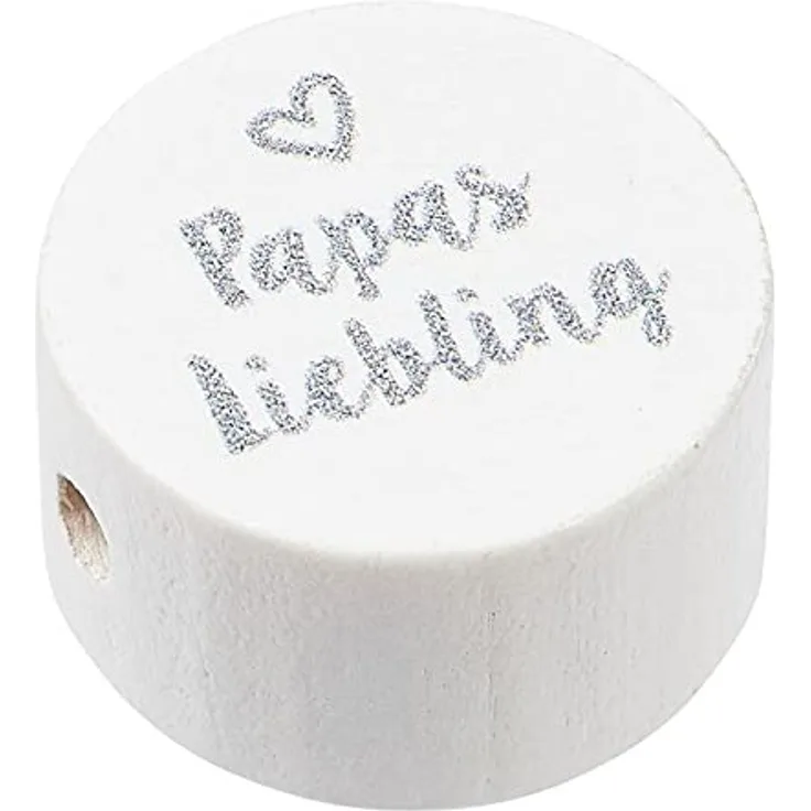 Schnulli-Scheibe Papas Liebling, 20 x 10 mm, weiss, Btl. 2 St.