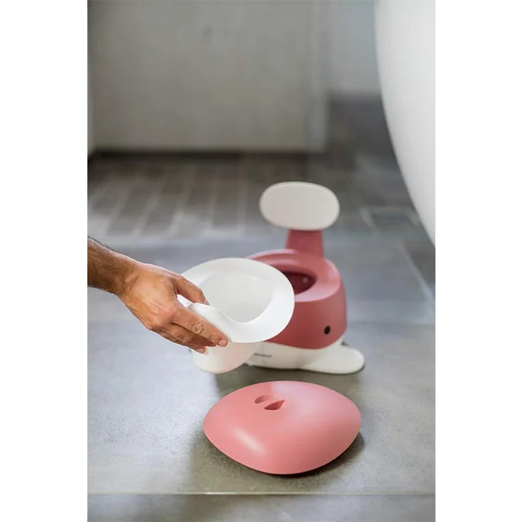 Kindsgut Kinder-Töpfchen, Babytopf WC/Klo, kinderfreundliches Wal-Design und dezente Farben, Toiletten-Training, Altrosa – Bild 9