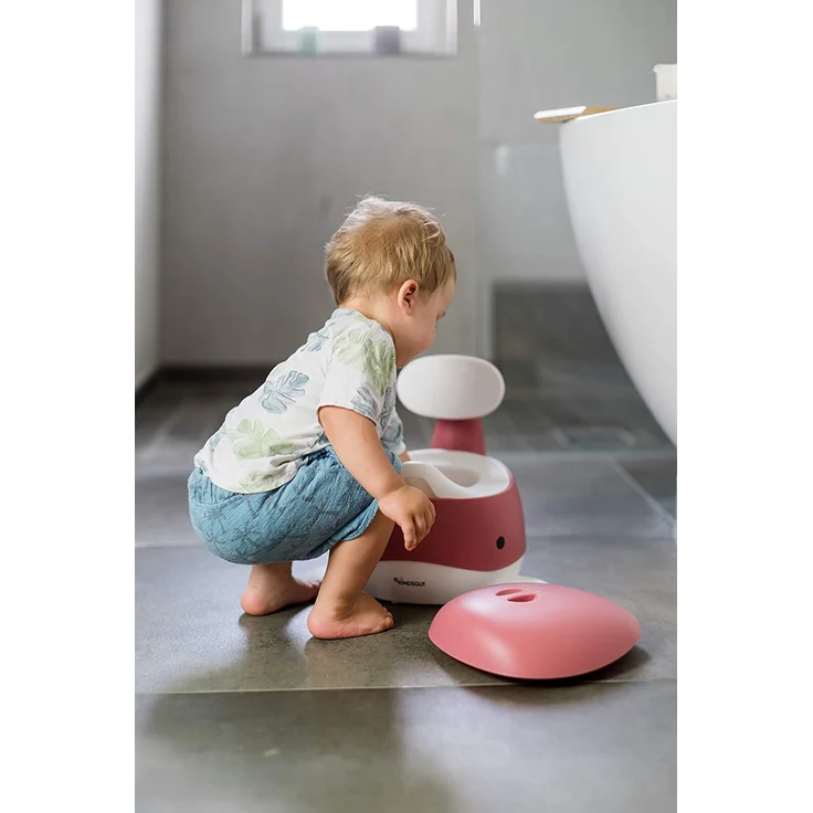 Kindsgut Kinder-Töpfchen, Babytopf WC/Klo, kinderfreundliches Wal-Design und dezente Farben, Toiletten-Training, Altrosa – Bild 2