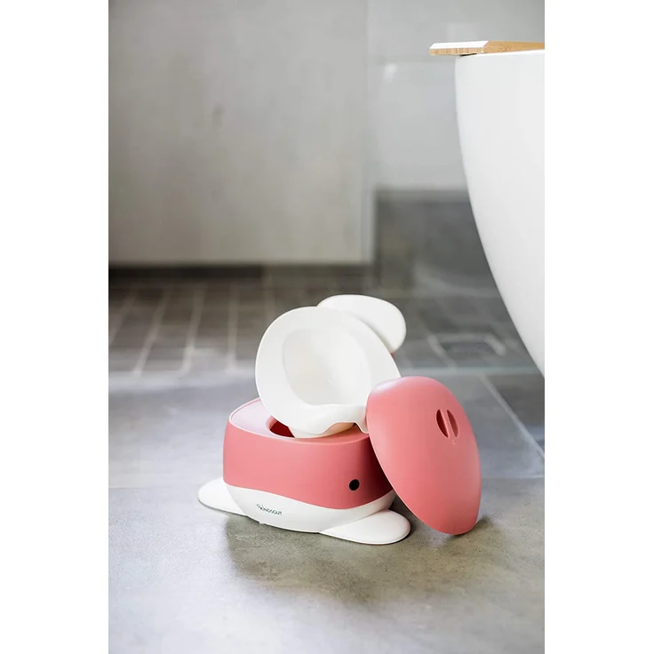 Kindsgut Kinder-Töpfchen, Babytopf WC/Klo, kinderfreundliches Wal-Design und dezente Farben, Toiletten-Training, Altrosa – Bild 3