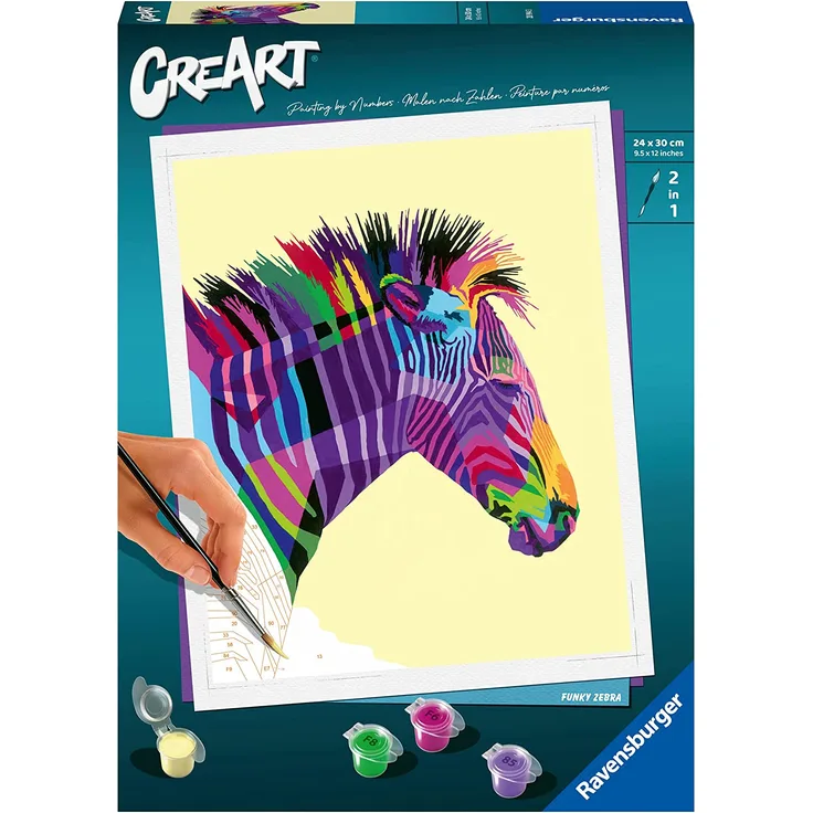 Ravensburger Malen nach Zahlen 28994 – Funky Zebra – ab 12 Jahren