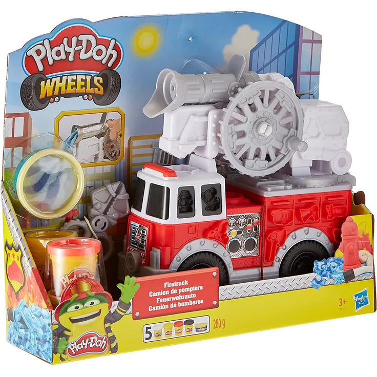 Hasbro E6103EU4 Play-Doh Wheels Feuerwehrauto Spielzeug mit 5 Dosen Play-Doh einschließlich Play-Doh Wasserknete - Preisvergleich