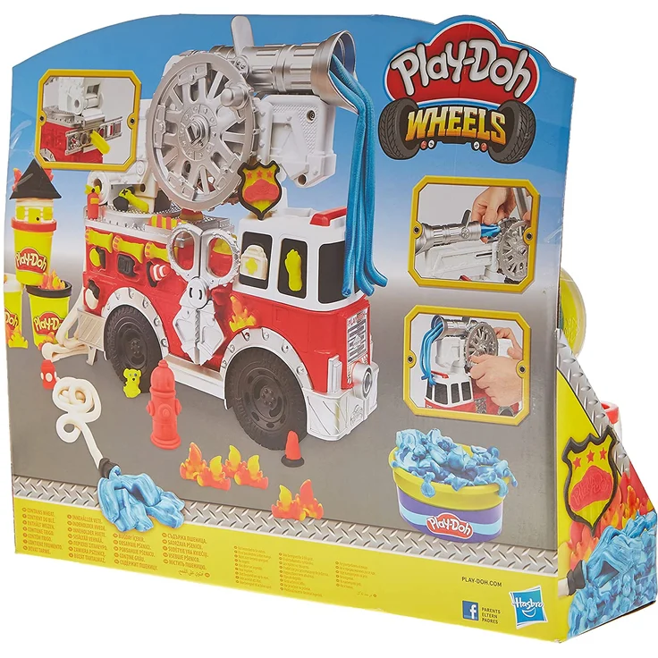 Hasbro E6103EU4 Play-Doh Wheels Feuerwehrauto Spielzeug mit 5 Dosen Play-Doh einschließlich Play-Doh Wasserknete - Preisvergleich – Bild 2