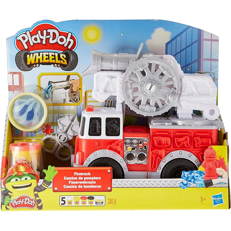 Hasbro E6103EU4 Play-Doh Wheels Feuerwehrauto Spielzeug mit 5 Dosen Play-Doh einschließlich Play-Doh Wasserknete - Preisvergleich – Bild 3