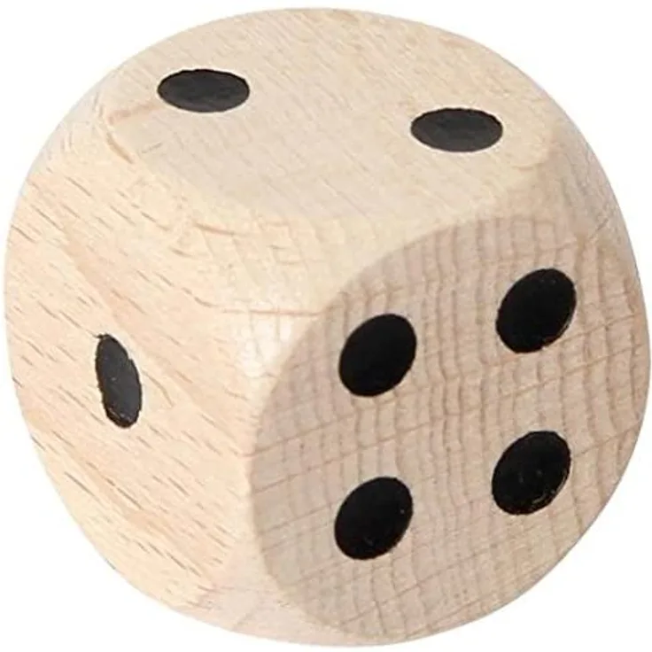 Bartl Augenwürfel 25 mm Holz natur 1 Stück Holzwürfel Spielwürfel Spielewürfel