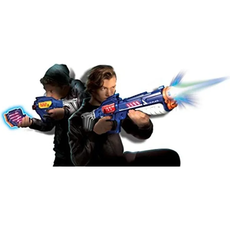 Silverlit Lazer M.A.D. Advance Battle Ops Blasters X Extreme Version + 2 Zielscheiben + 2 Pumpenbürsten + 1 Multischus-Modul, 86872, Rot/Gelb