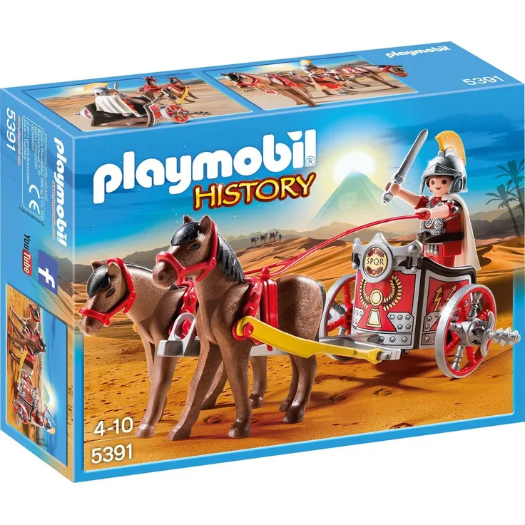 PLAYMOBIL 5391 History - Römer-Streitwagen mit Figur, Pferde und Wagen