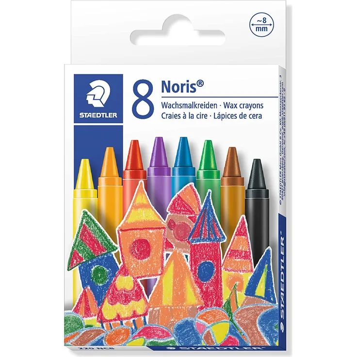 Staedtler 220 NC8 Wachsmalkreide Noris Club, 8 Stück im Etui