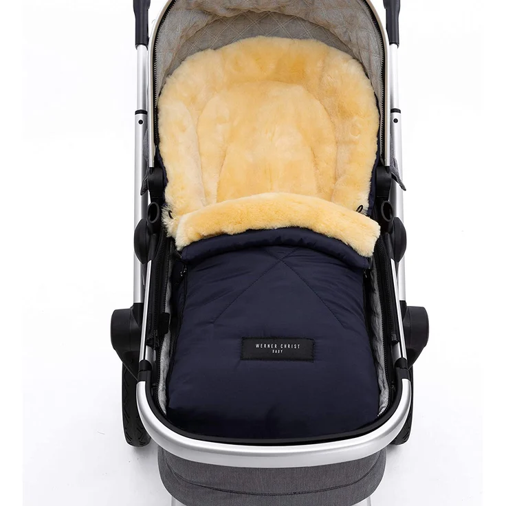 Lammfell-Fußsack OSLO für Babywanne von WERNER CHRIST BABY – universal Winterfußsack aus medizinischem Fell, für Tragetasche, Babyschale & Kinderwagen, in schwarz – Bild 5