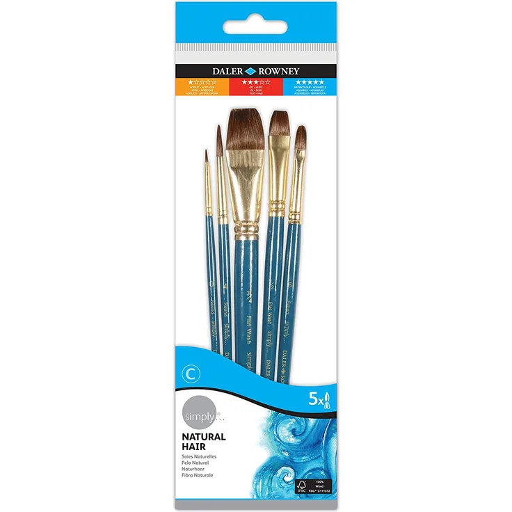 Daler Rowney 216910500 - Camel Hair Short Handled, 5 Piece Set