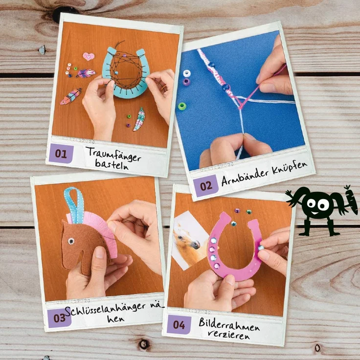 KOSMOS AllesKönnerKiste Pferde Kreativ-Box. DIY-Bastelset für Mädchen und Jungen ab 8 Jahren, das ideale Geschenk-Set für den Kindergeburtstag. Die schönsten Bastelprojekte für Pferdefans – Bild 5
