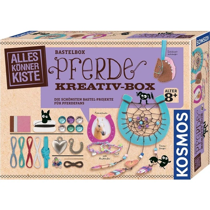 KOSMOS AllesKönnerKiste Pferde Kreativ-Box. DIY-Bastelset für Mädchen und Jungen ab 8 Jahren, das ideale Geschenk-Set für den Kindergeburtstag. Die schönsten Bastelprojekte für Pferdefans – Bild 1
