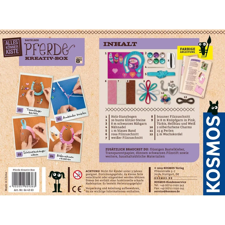 KOSMOS AllesKönnerKiste Pferde Kreativ-Box. DIY-Bastelset für Mädchen und Jungen ab 8 Jahren, das ideale Geschenk-Set für den Kindergeburtstag. Die schönsten Bastelprojekte für Pferdefans – Bild 2
