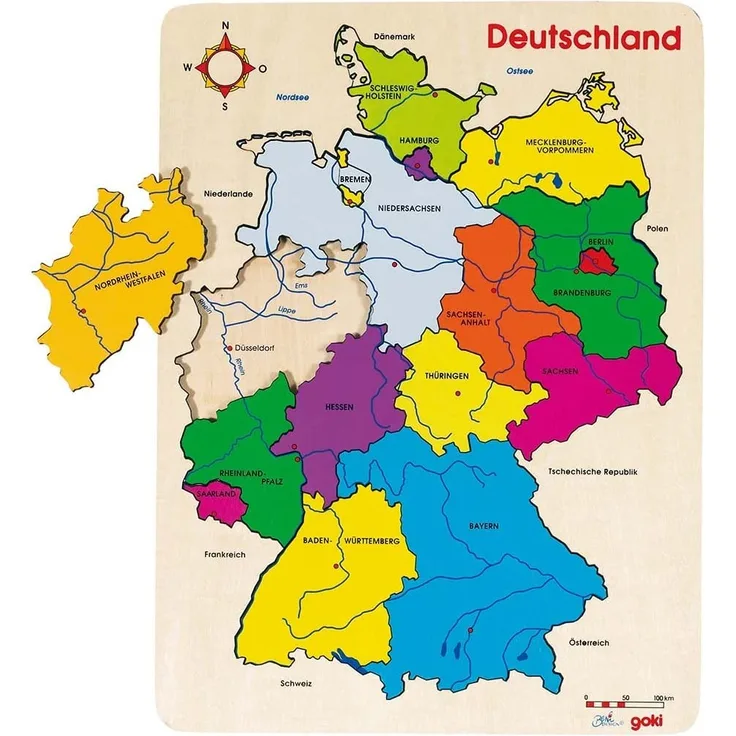 Goki 57860 - Einlegepuzzle - Deutschland II