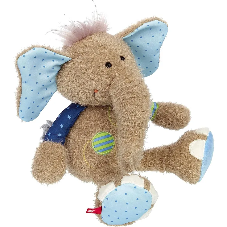 sigikid 42962 Elefant, blau, Patchwork Sweety