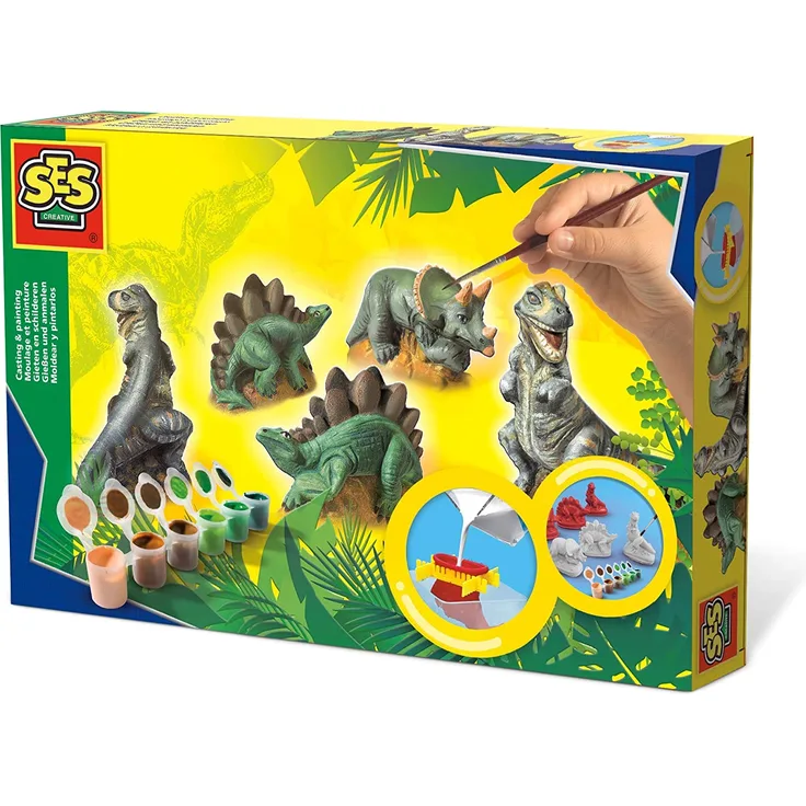 gipsabdruck und Malerei Dinosaurier