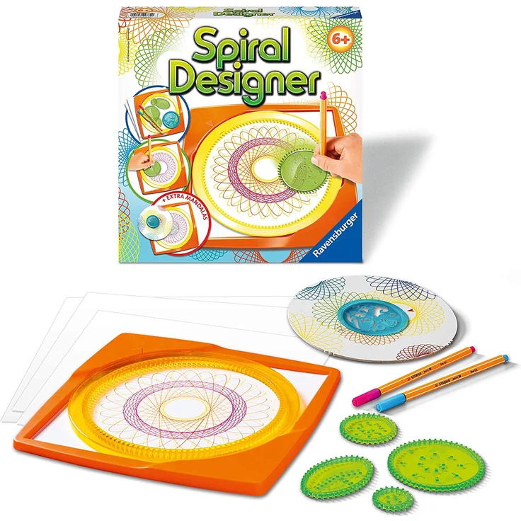 Ravensburger Spiral-Designer, Zeichnen lernen für Kinder ab 6 Jahren, Kreatives Zeichen-Set mit Mandala-Schablone für farbenfrohe Spiralbilder und Mandalas – Bild 27
