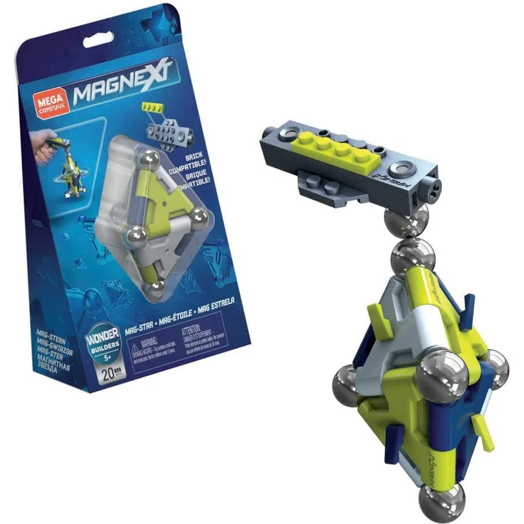 MEGA Construx GFF22 - Magnext Mag Stern magnetische Bausteine und Kugeln Bauset mit 20 Bausteinen, Spielzeug ab 5 Jahren mehrfarbig – Bild 4