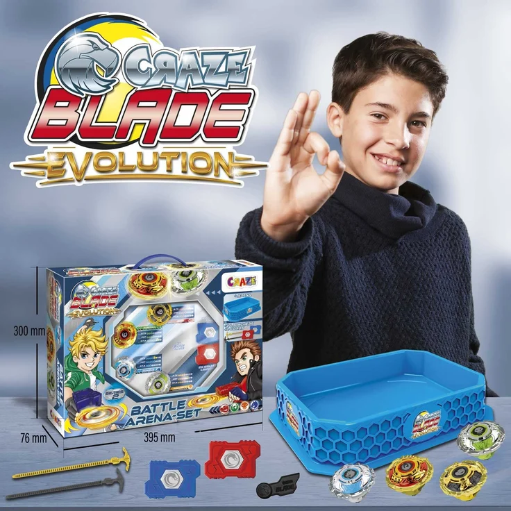 CRAZE XXL Blade Battle Set 4er Kampf Kreisel Kampfkreisel inkl. Zubehör Kampfarena 32800, sehr robust – Bild 5
