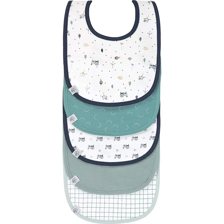 LÄSSIG Baby Kleinkind Lätzchen Set 5 Stk. mit Klettverschluss/Garden Explorer boys