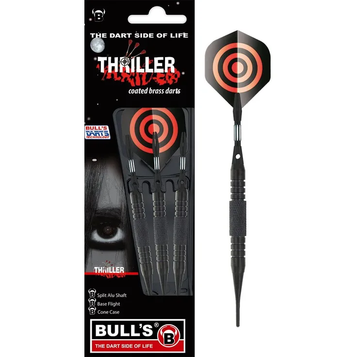 BULL'S Erwachsene Dart 18g Thriller Soft, Schwarz