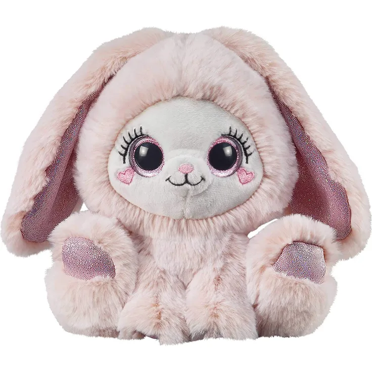 Bauer Spielwaren 14280" Blickfänger Glitter Design Hase Plüschtiere aus superweichem Plüsch mit Glitzeraugen, rosa