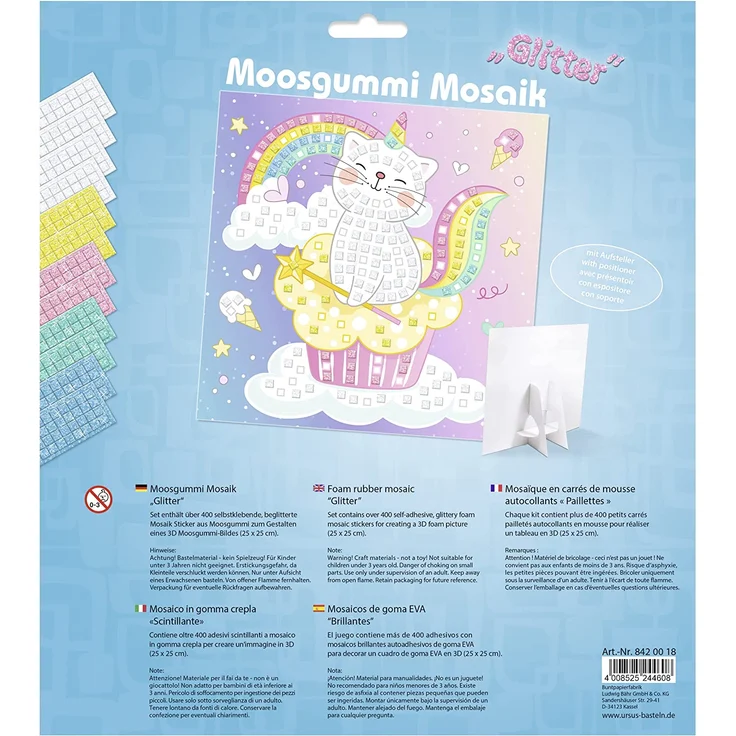 Ludwig Bähr Moosgummi Mosaik Glitter Kittycorn – Bild 2
