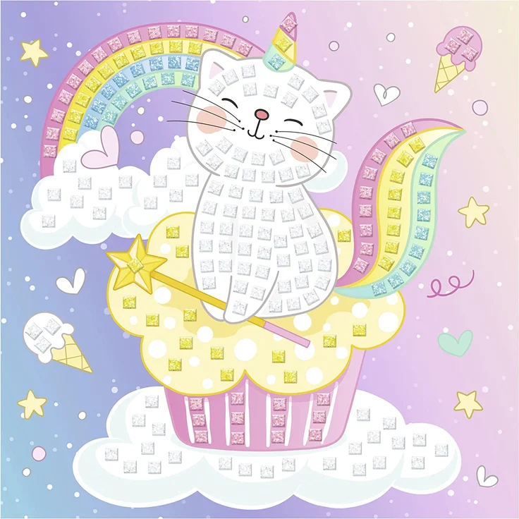 Ludwig Bähr Moosgummi Mosaik Glitter Kittycorn – Bild 4