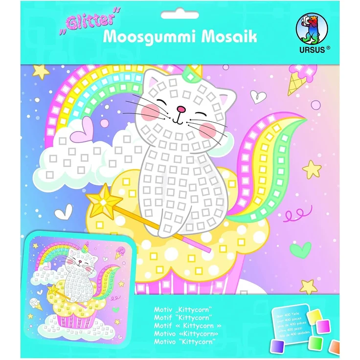 Ludwig Bähr Moosgummi Mosaik Glitter Kittycorn – Bild 1