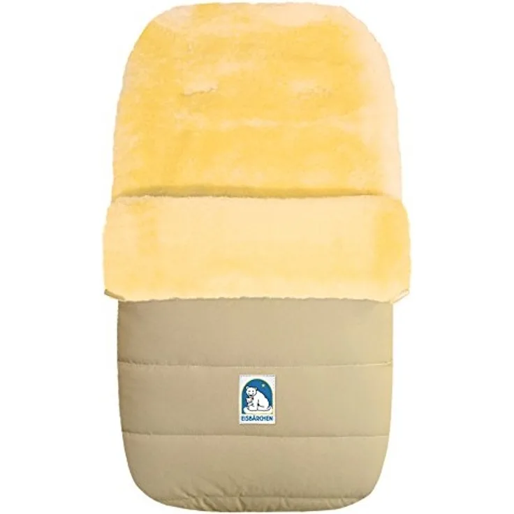 Heitmann Lammfellfußsack Eisbärchen in Beige, universell einsetzbar