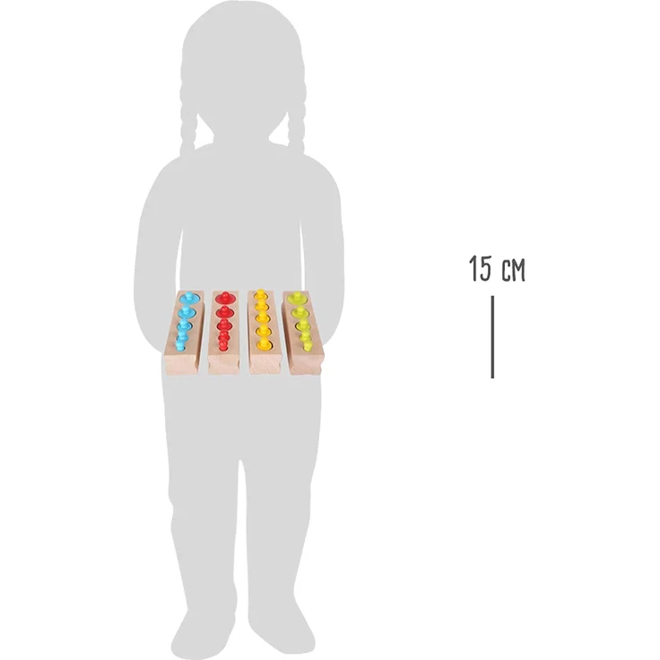 small foot 10525 Steckspiel "Kunterbunt" aus Holz, mit Steckteilen und Holzreihen, Ordnen, Zählen, Messen, ab 3 Jahren – Bild 10