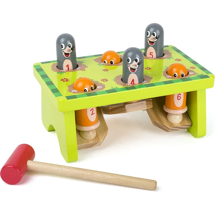 small foot 11162 Klopfbank Maulwurf, FSC® 100%-zertifiziertem Holz, robustes Hammerspiel, ab 18 Monaten