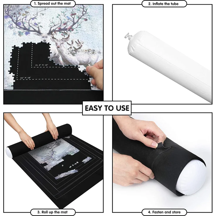 LAVIEVERT Puzzlematte zur Aufbewahrung von Puzzles mit Hilfsleine für bis zu 1. 500 Teile, Puzzle-Sparer für Erwachsene und Kinder, umweltfreundliches Material – Bild 2