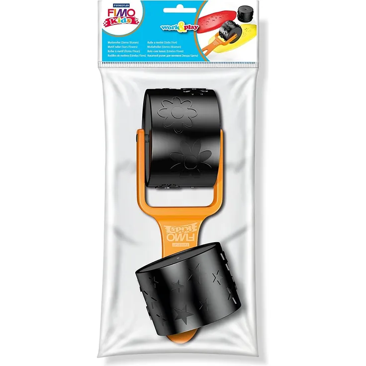 motiv Roller Blume/Stern Junior 4 cm schwarz/orange 3-teilig