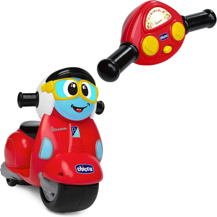 Chicco Vespa Primavera Ferngesteuertes Motorrad mit intuitivem Lenkrad, Hupe und Motorgeräuschen - Geschenk für Jungen oder Mädchen ab 2 Jahren, Kinderspielzeug 2-6 Jahre