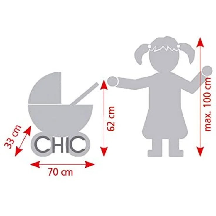 Bayer Chic 2000 612 15 Jogging Lola, Puppenwagen, Puppen-Buggy, Melange rosa – Bild 6