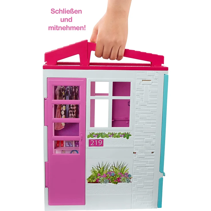 Mattel Barbie Ferienhaus mit Möbeln und Puppe – Bild 10