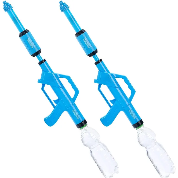 PEARL Wasserspritzpistolen: 2er-Set Wasserpistolen mit PET-Flaschen-Anschluss (Spritzpistole Wasser)