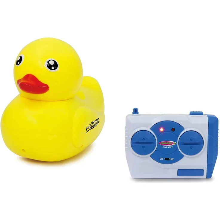 Jamara 410110 RC Water Animals 2,4GHz Ente-mit Sicherheitsfunktion Schiffsschrauben drehen Sich nur im Wasser, 2 Antriebsmotoren, einfach zu steuern, gelb