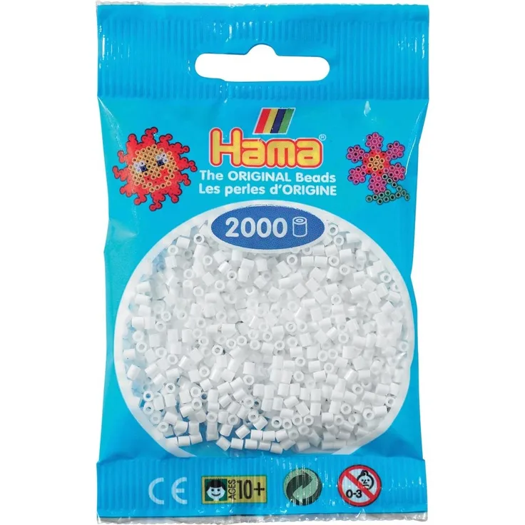 Hama Perlen 501-01 - Mini-Perlen, 2000 Stück Weiß