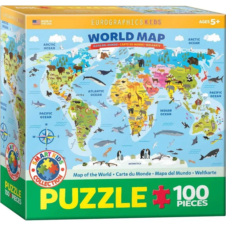 Eurographics 6100-5554 Weltkarte 100 Teile Puzzle