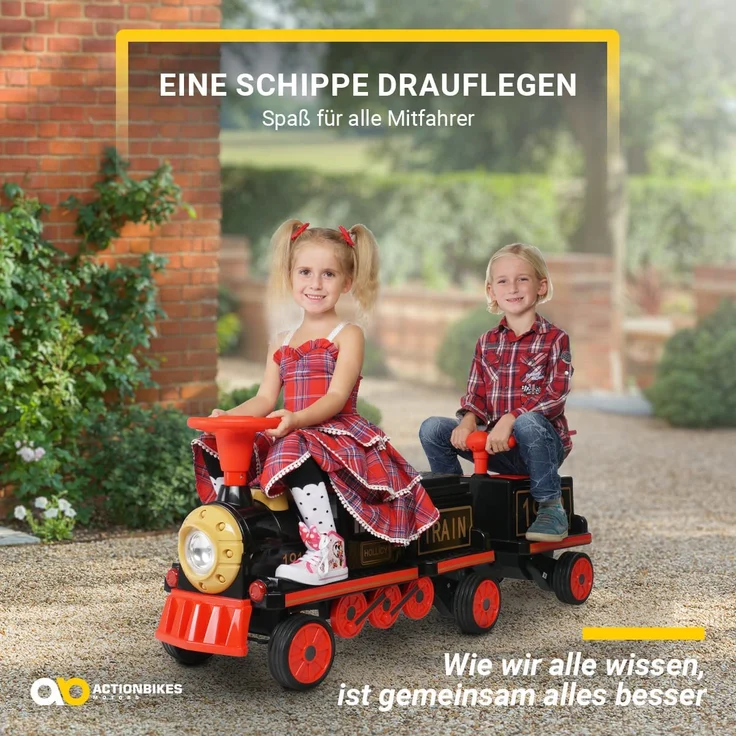 Anhänger für Kinder-Elektrozug Kindereisenbahn Elektrisch Zug Retro-Design – Bild 4