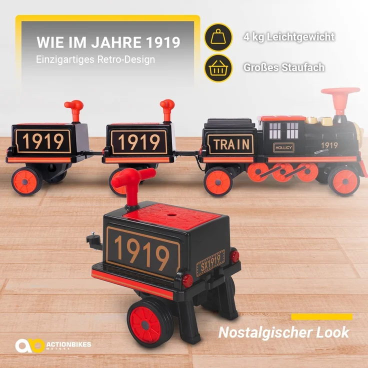 Anhänger für Kinder-Elektrozug Kindereisenbahn Elektrisch Zug Retro-Design – Bild 2