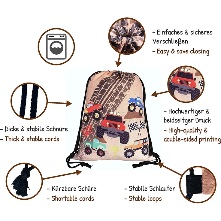 1x HECKBO® Auto Gurtschutz Sicherheitsgurt Schulterpolster Schulterkissen Gurtschoner Autositze Gurtpolster für Kinder, Jungen Jungs mit Baufahrzeuge, Bagger – Bild 3