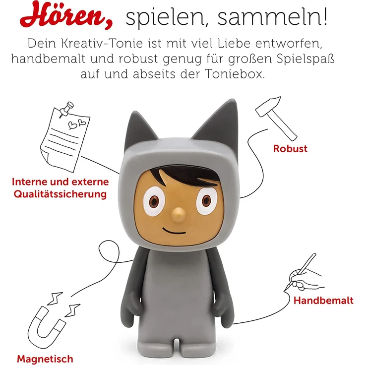 Tonies 'Kreativ-Tonie Anthrazit (Hellbraun)', Hörfigur mit 90 Minuten Speicherkapazität für deine Musik, Geschichten, Hörbücher und eigene Audiodateien, ab 3 Jahren – Bild 5