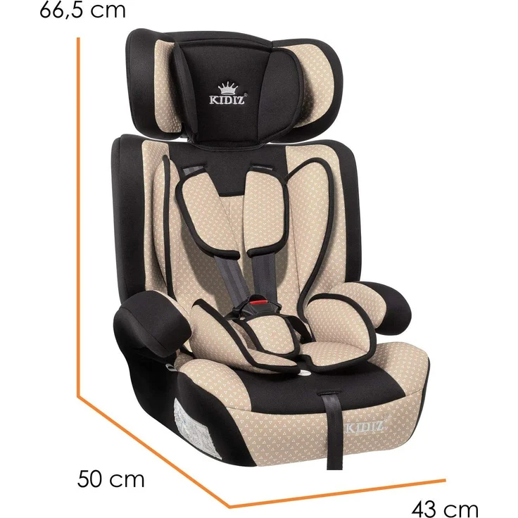 KIDIZ® Autokindersitz Kindersitz Kinderautositz | Autositz Sitzschale | 9 kg - 36 kg 1-12 Jahre | Gruppe 1/2 / 3 | universal | zugelassen nach ECE R44/04 | 6 verschiedenen Farben | Beige – Bild 7