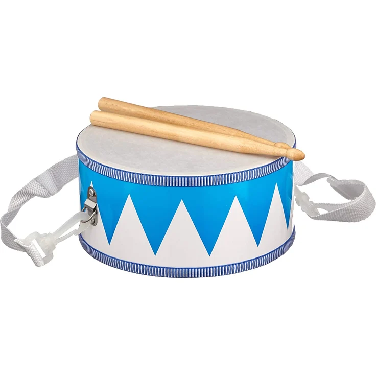 Goki 61898 Trommel aus Holz, blau/weiß – Bild 1